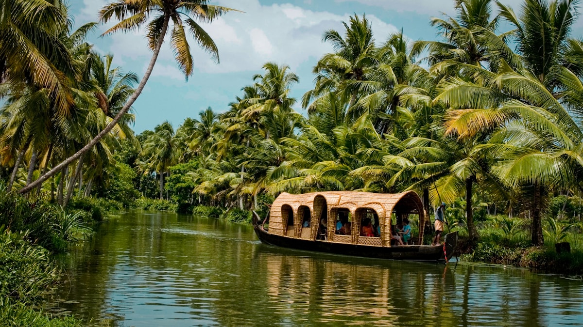 Kerala backwaters and tropical landscape